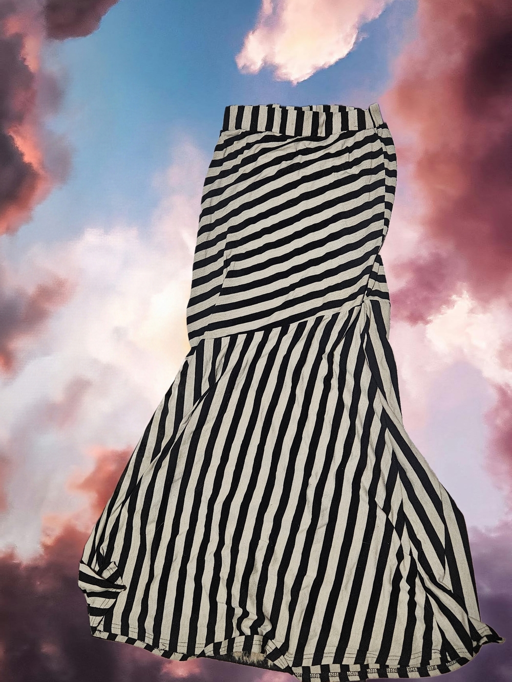 Striped Black and White Maxi Skirt